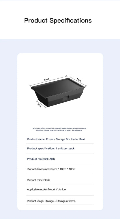 YZ For Tesla Model Y Juniper 2026 Underseat Storage Box Seats Drawer TPE Hidden Storage Tray Push Pull Car Organizer Accessories Beauty World Shop