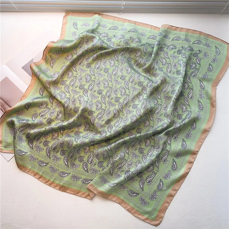 70cm Silk Feeling Square Scarf Women Satin Bandana Print Scarves Head Band Fashion Lady Hair Shawl Wrap Female Neckerchief Hijab Beauty World Shop