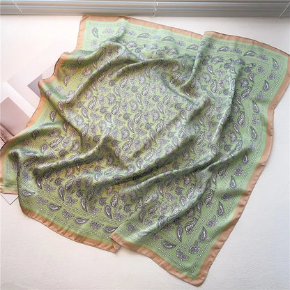 70cm Silk Feeling Square Scarf Women Satin Bandana Print Scarves Head Band Fashion Lady Hair Shawl Wrap Female Neckerchief Hijab Beauty World Shop