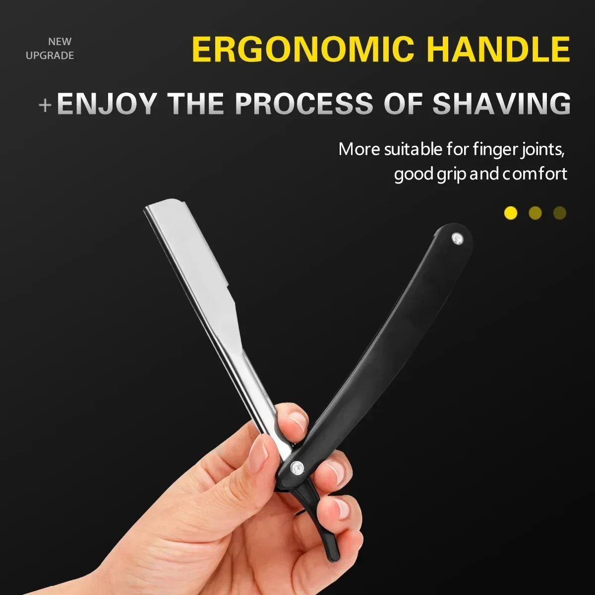 Professional Manual Shaver Straight Edge Stainless Steel Sharp Barber Razor Folding Shaving Beard Cutter with 1/10/20 pcs Blades Beauty World Shop