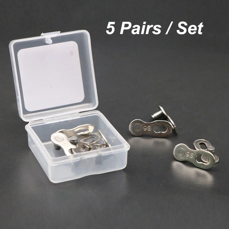 5 Pair Bicycle Chain Link Connector Joints Magic Buttons Cycling Speed Quick Master Links For Mountain Bike 6/7/8/9/10/11/12 S Beauty World Shop