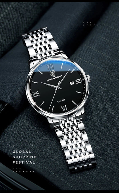 POEDAGAR Luxury Sports Men's Wristwatch Stainless Steel Waterproof Date Man Watch High Quality Casual Fashion Quartz Men Watches Beauty World Shop