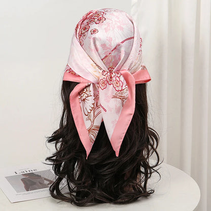 2025 New Fashion Luxury Printed Square Shawl Women 70x70cm Pashmina Silk Scarf Neck Headband Bandana Beauty World Shop