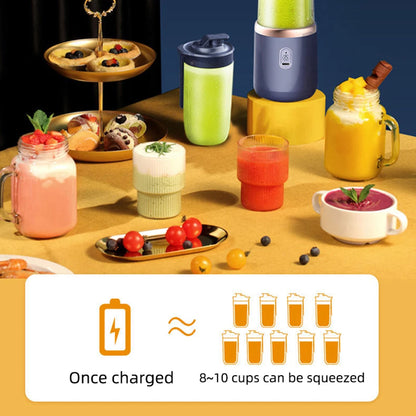 6 Blades Electric Juicer Cup with 2 Cups For Travel Portable Juicer Mixer Usb Charge Fresh Fruit Juice Personal Blender Smoothie Beauty World Shop