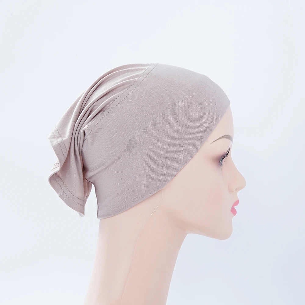 56colors Fashion Women Inner Hijab Tube Muslim Cap Bonnet Plain Islamic Underscarf Bamboo Jersey Undercaps Beauty World Shop