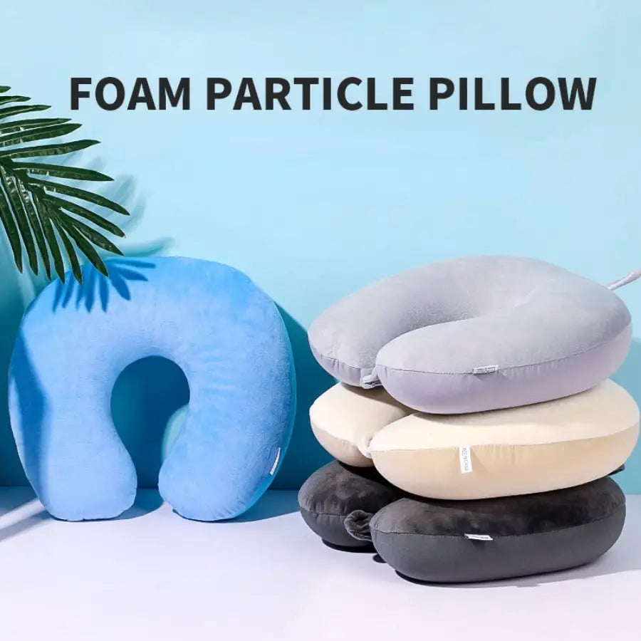 1pc Travel Pillow Neck Pillow Airplane Pillow Traveling Car Home Office Travel Neck Flight Pillow Snap Strap Soft Cover Beauty World Shop