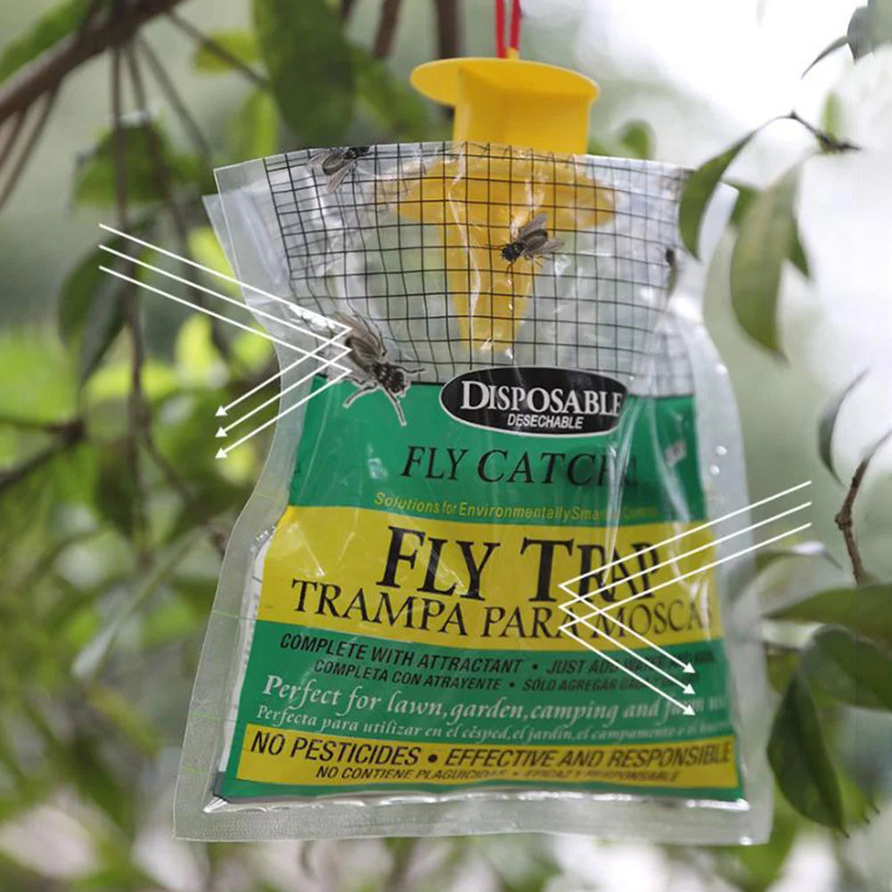 1-30Pcs Hanging Fly Trap Disposable Fly Catcher Bag Mosquito Trap Catcher Fly Wasp Insect Bug Killer Flies Trap for Outdoor Beauty World Shop