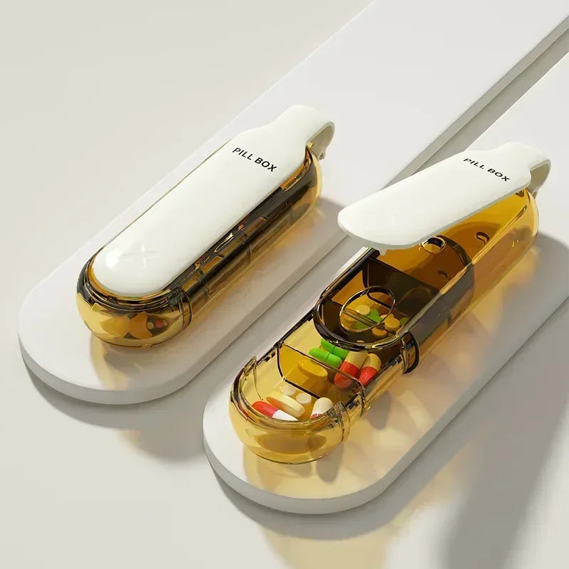 Portable Colorful 3 Spaces Medicine Case Health Care Container Case Pill Box Splitters Travel Pill Box Tiny Box Easy to Carry Beauty World Shop