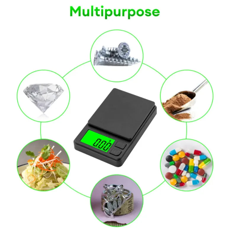 Precision Pocket Scale 1000g X 0.1g - Digital Gram, Food, Jewelry, Ounces/Grains Scale with Backlit LCD - Mini Scale for Travel Beauty World Shop