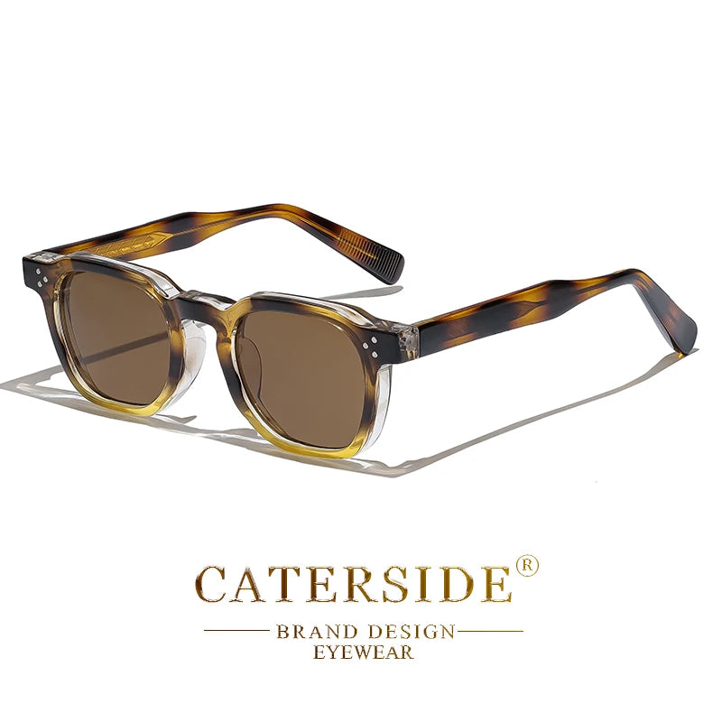 CATERSIDE Fashion Men Sunglasses Small Frame Square Personalized Design Sun Glasses Women Travel Party Business Festival Gift Beauty World Shop
