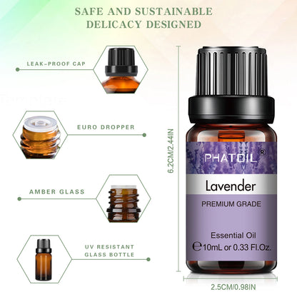 10ml Lavender Essential Oils Pure Natural for Diffuser humidifier Aromatherapy Jasmine Vanilla Aroma Oil DIY Candle Soap Beauty World Shop