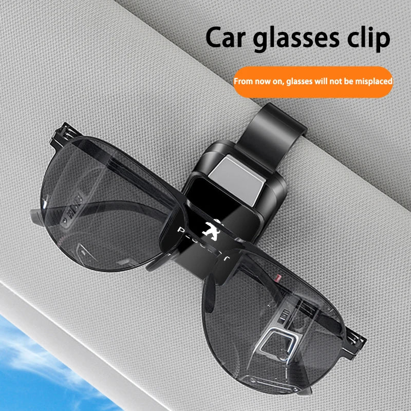 For Peugeot 208 3008 308 2008 207 107 508 Car Eyeglass Holder Glasses Storage Clip Sunglasses Holder with Sponge Protection Beauty World Shop