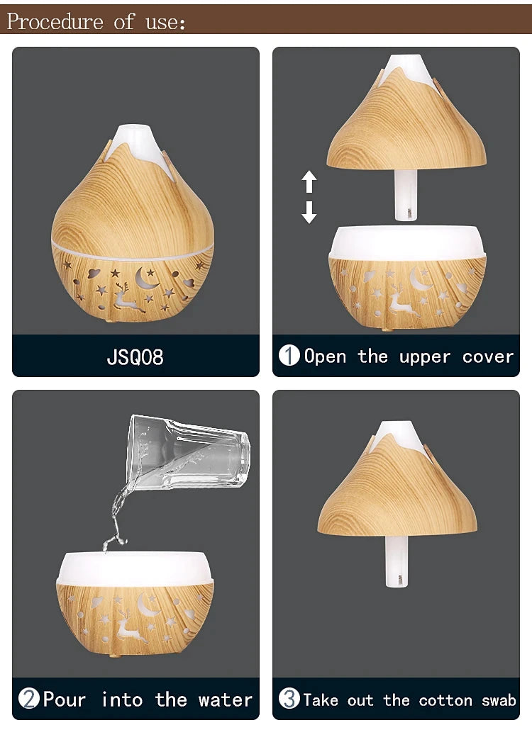 USB Ultrasonic Cool Mist Sprayer Essential Oil Fragrance 200ml Mini Home Wood Grain Air Humidifier Electric Air Aroma Diffuser Beauty World Shop