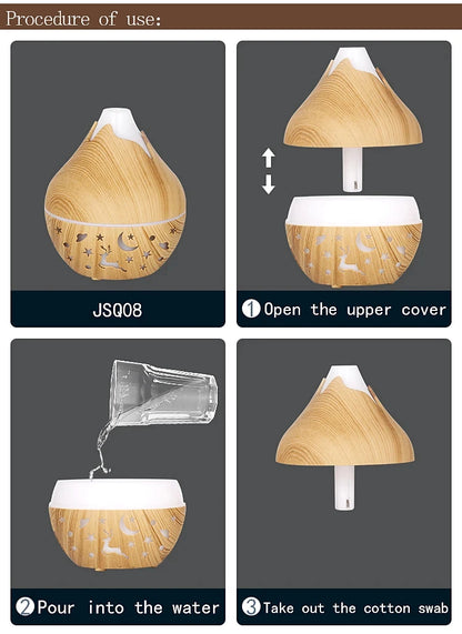 USB Ultrasonic Cool Mist Sprayer Essential Oil Fragrance 200ml Mini Home Wood Grain Air Humidifier Electric Air Aroma Diffuser Beauty World Shop