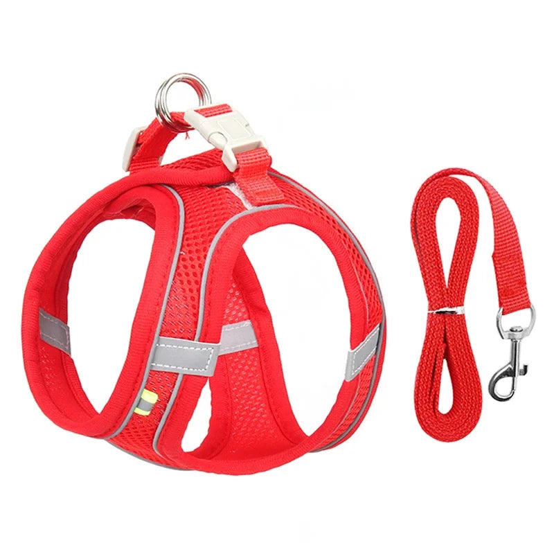 Puppy Harness Set Dog Accessories Adjustable Puppy and Cat Harness Vest French Bulldog Chihuahua Small Dog Collar Pet Leash Dogs Beauty World Shop