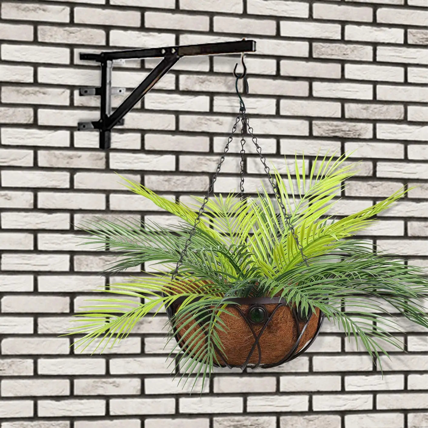 20.47in 9Leaves Artificial Tropical Plants Fake Palm Plant Branch Green Leaves for Home Garden Office Jungle Carnival Decoration Beauty World Shop
