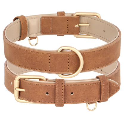 Soft Padded Dog Collar Leash Set PU Leather Pet Dog Collars Necklace With Walking Lead Rope Adjustable For Small Medium Dogs Pug Beauty World Shop
