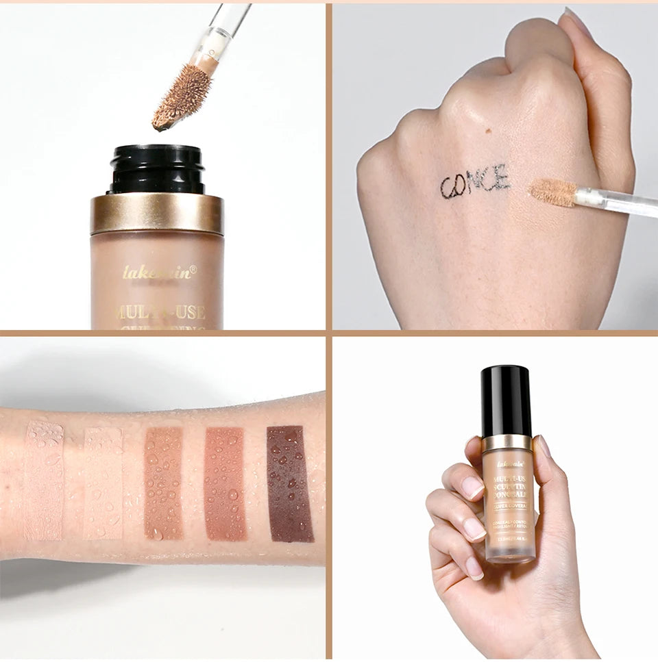 Long-lasting Coverage Concealer Matte Foundation Multi-Use Cream Oil Free Highlight and Retouch Face Makeup Products for Women Beauty World Shop