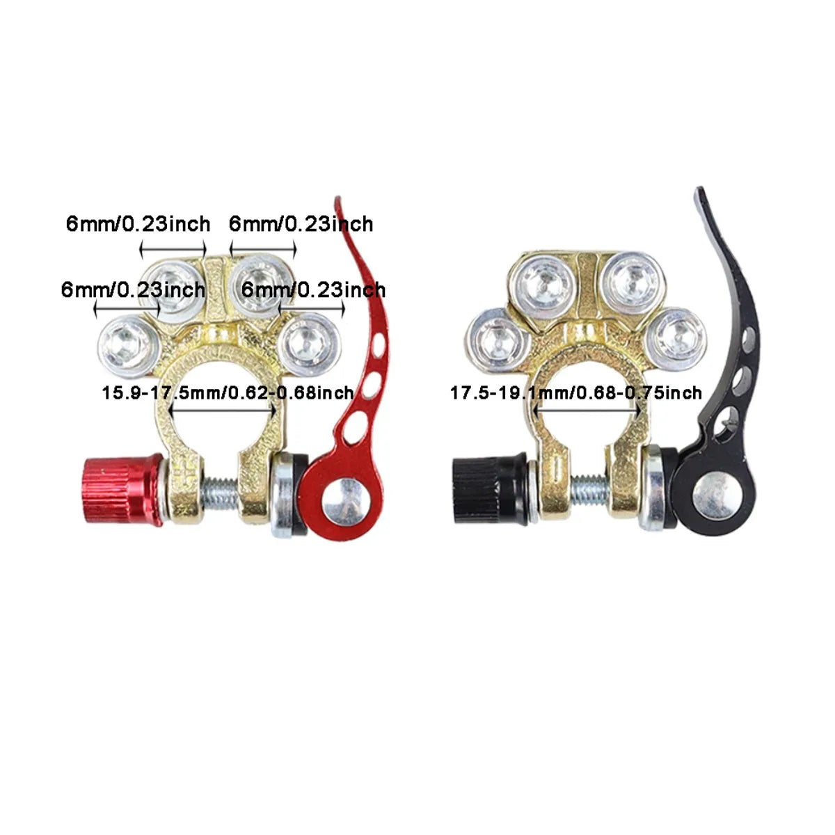 2Pcs Car Battery Terminal Connectors Quick Release Disconnect 12V 24V Positive Negative Battery Cable Ends for SAE/JIS Type Car Beauty World Shop