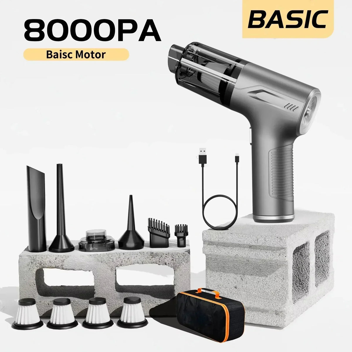CENRR 98000PA Powerful Mini Car Vacuum Cleaner Cordless Wireless Car Cleaner HandHeld Portable Vacuum Cleaner Air Gun Beauty World Shop