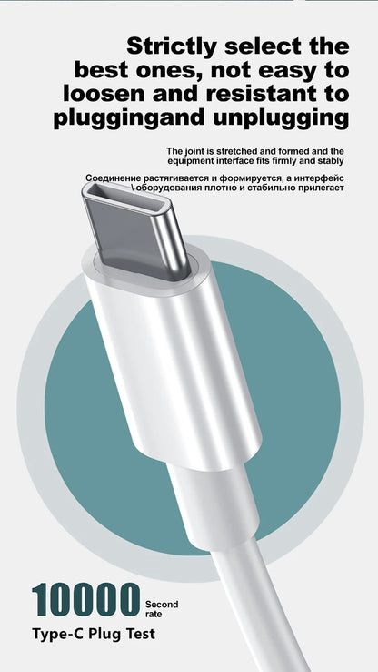 100W USB-C to USB-C Fast Charging PD Cable For iPhone 15 16 17 Pro Max Huawei Mate 60 Xiaomi Samsung Type C to Type C Data Cable Beauty World Shop