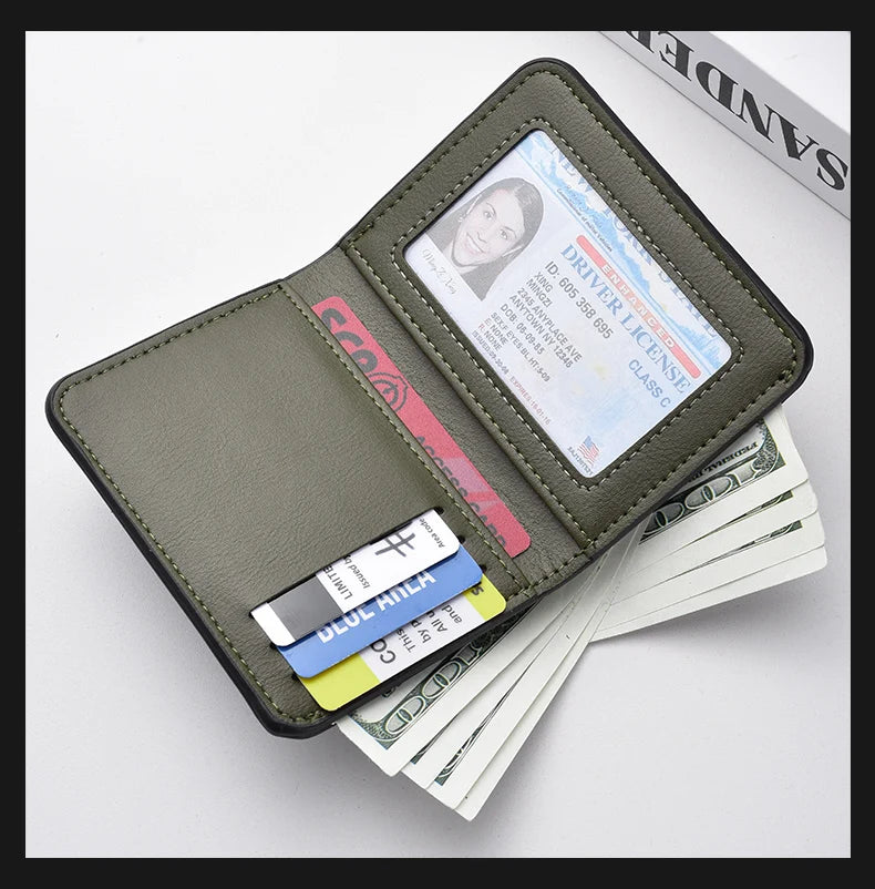 1Pc New Ultra-thin Mini Soft PU Leather Credit Card Wallet Holder Short Vertical High Quality Men's Wallet Beauty World Shop