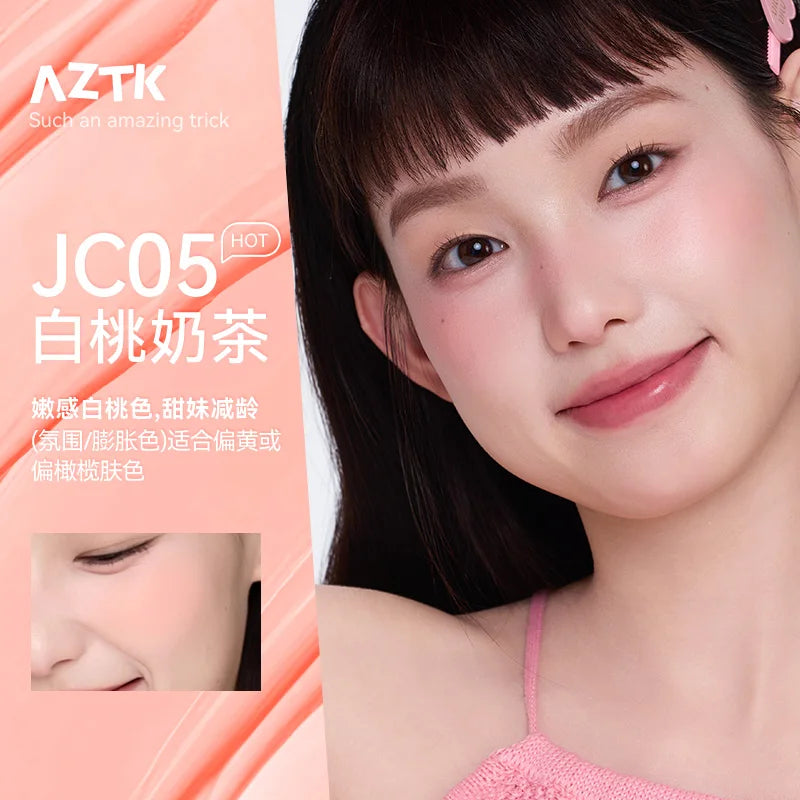 AZTK JC04 Water To Powder Liquid Blush Soft Matte Natural Flush Brightening Cheek Tint Lightweight Blendable Waterproof Makeup Beauty World Shop