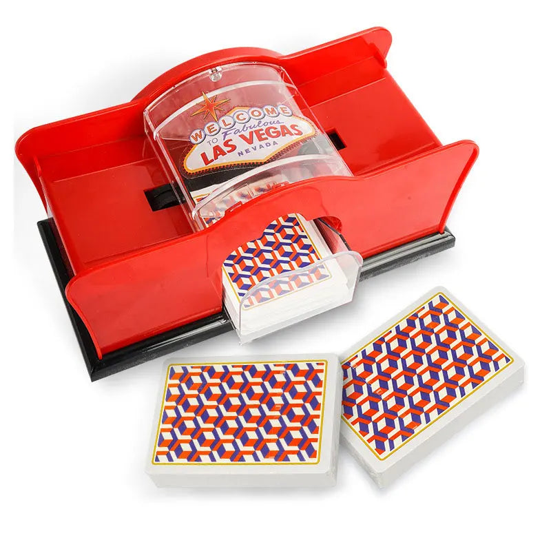 Red/Black Manual Card Shuffler 2 Deck with Hand Crank, Card Shuffler for Blackjack, UNO, Poker, Playing Card Dealer Machine Beauty World Shop