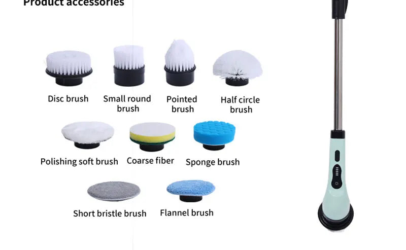 9-in-1 Electric Cleaning Brush Electric Spin Cleaning Scrubber Electric Cleaning Tools Parlour Kitchen Bathroom Cleaning Gadgets Beauty World Shop