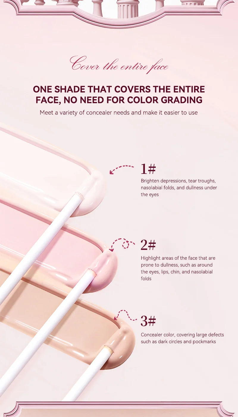 Hua Yin Ji Brightening Concealer, a fair-skinned girl's tender pink look, natural nude makeup, and a natural look,flowers Beauty Trend Shop
