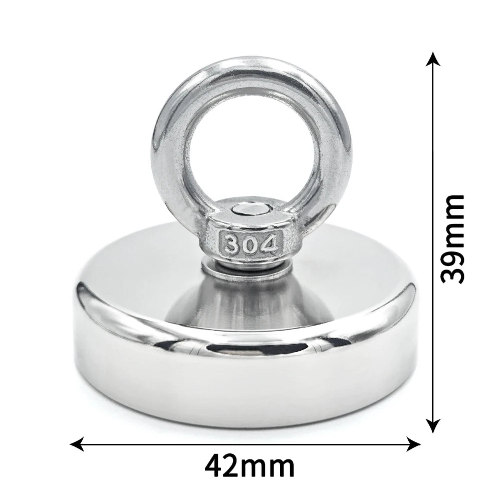 D16~D42mm Super Strong Neodymium Fishing Hook N52 Heavy Duty Rare Earth Neodymium with Countersunk Hole Eyebolt Salvage Magnetic Beauty World Shop