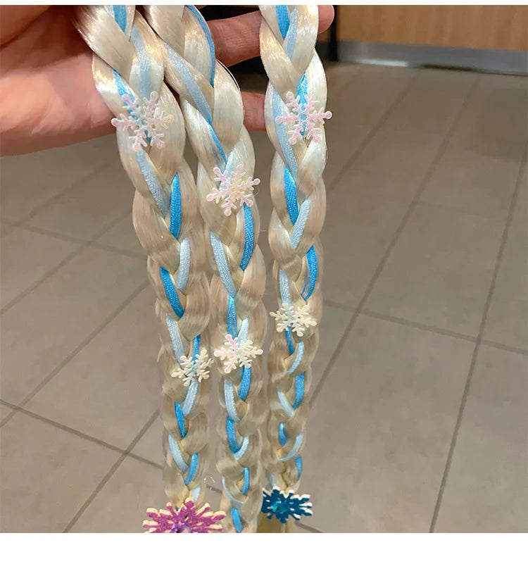 Disney Frozen Elsa Princess Wig Braid Hairpin Accessories For Girls Anime Figures Cartoon Toys Kids Kawaii Baby Hair Clip Gifts Beauty World Shop