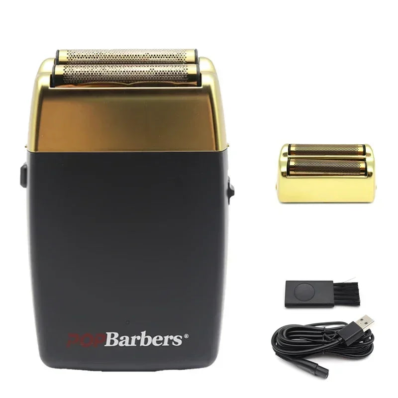 11000 RPM POP Barbers P620 Professional Electric Men's Beard Trimmer Double Foil Shaver Electric Shaver USB Hair Cutting Machine Beauty World Shop