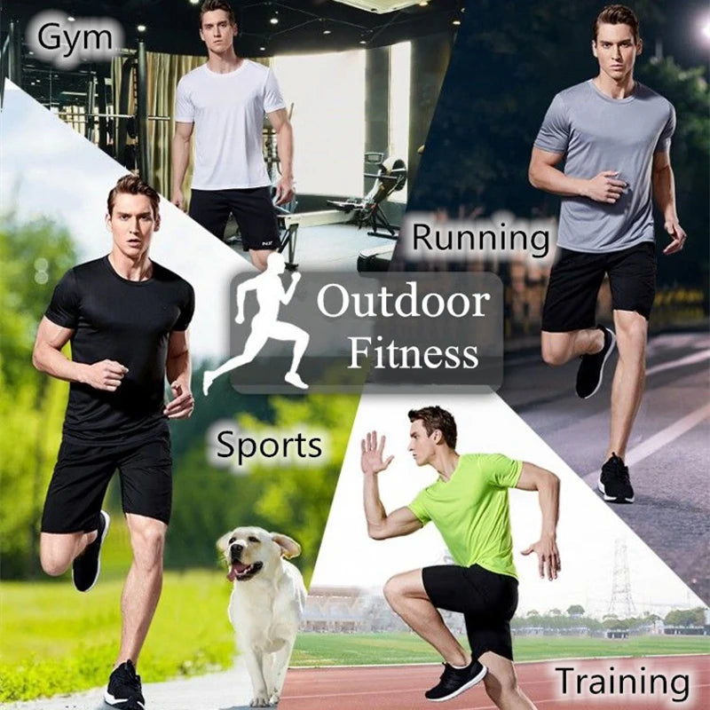 Men's Quick Dry Short Sleeve Gym Running Moisture Wicking Round Neck T-Shirt Training Exercise Gym Sport Shirt Tops Lightweight Beauty World Shop