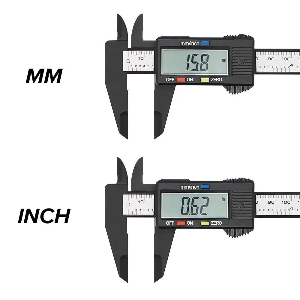 150mm 100mm Electronic Digital Caliper Carbon Fiber Dial Vernier Caliper Gauge Micrometer Measuring Tool Digital Ruler Beauty World Shop