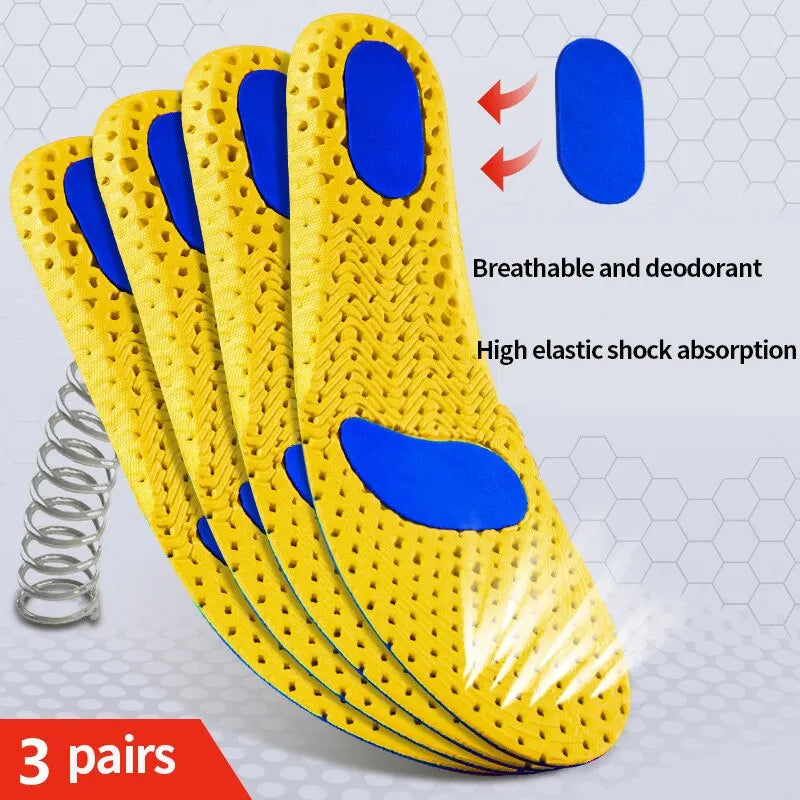 3Pairs Memory Foam Orthopedic Insoles for Feet Shoe Sole Pad Mesh Deodorant Breathable Sneakers Running Cushion for Men Women Beauty World Shop