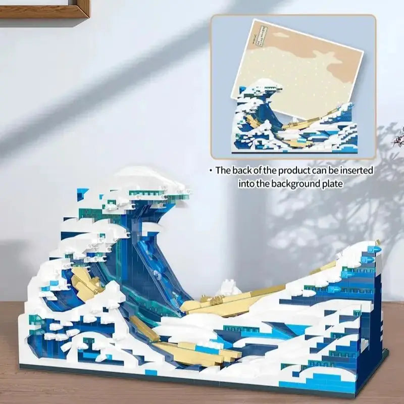 Pantasy Kanagawa Surfing Puzzle Ukiyo-E Building Block Decoration Creative Assembling Toy World Famous Painting Gift Beauty Fashion