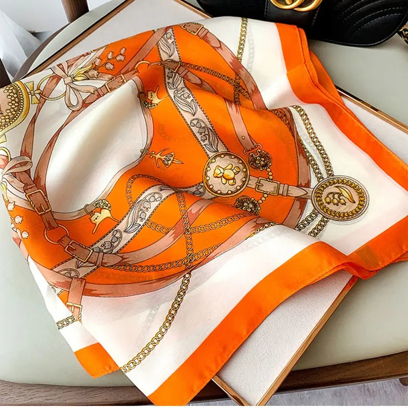 70cm Silk Feeling Square Scarf Women Satin Bandana Print Scarves Head Band Fashion Lady Hair Shawl Wrap Female Neckerchief Hijab Beauty World Shop