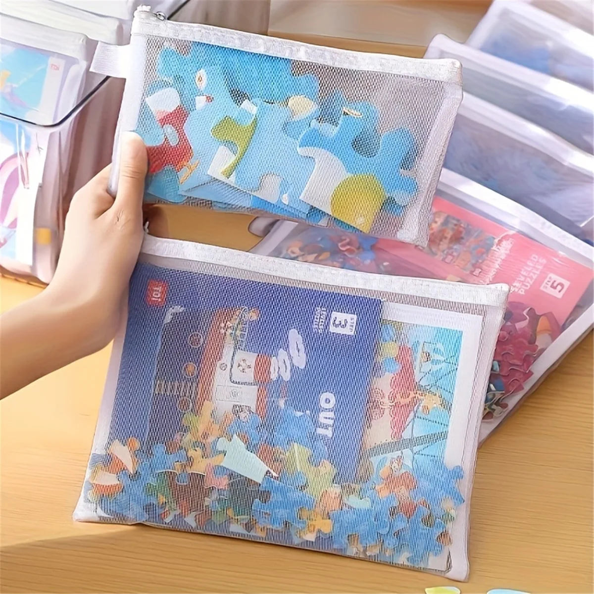 8pcs Zipper Mesh Bags, 3 Sizes, Zipper Mesh Bags, Waterproof Clear Travel Bags, Office Supplies Document Bags With Zipper Beauty World Shop