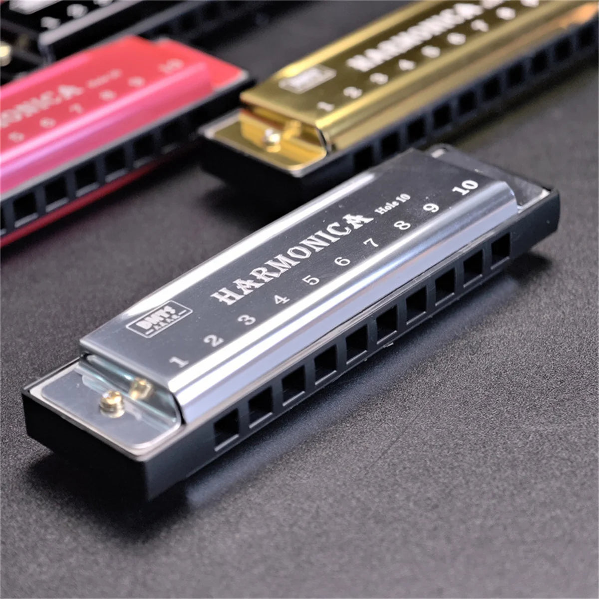 Miwayer 10 Holes Harmonica Key of C ,  Colorful Metal Shell  with Case for Beginner Students Kids Gift with Case Beauty World Shop