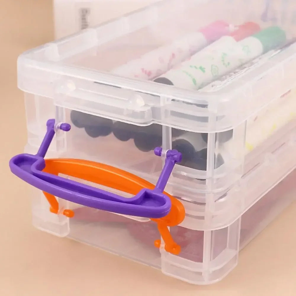3/6-layer Paintbrush Box Watercolor Detachable Pen Storage Box Color Multi-function Stationery Organizer School Supplies Beauty World Shop