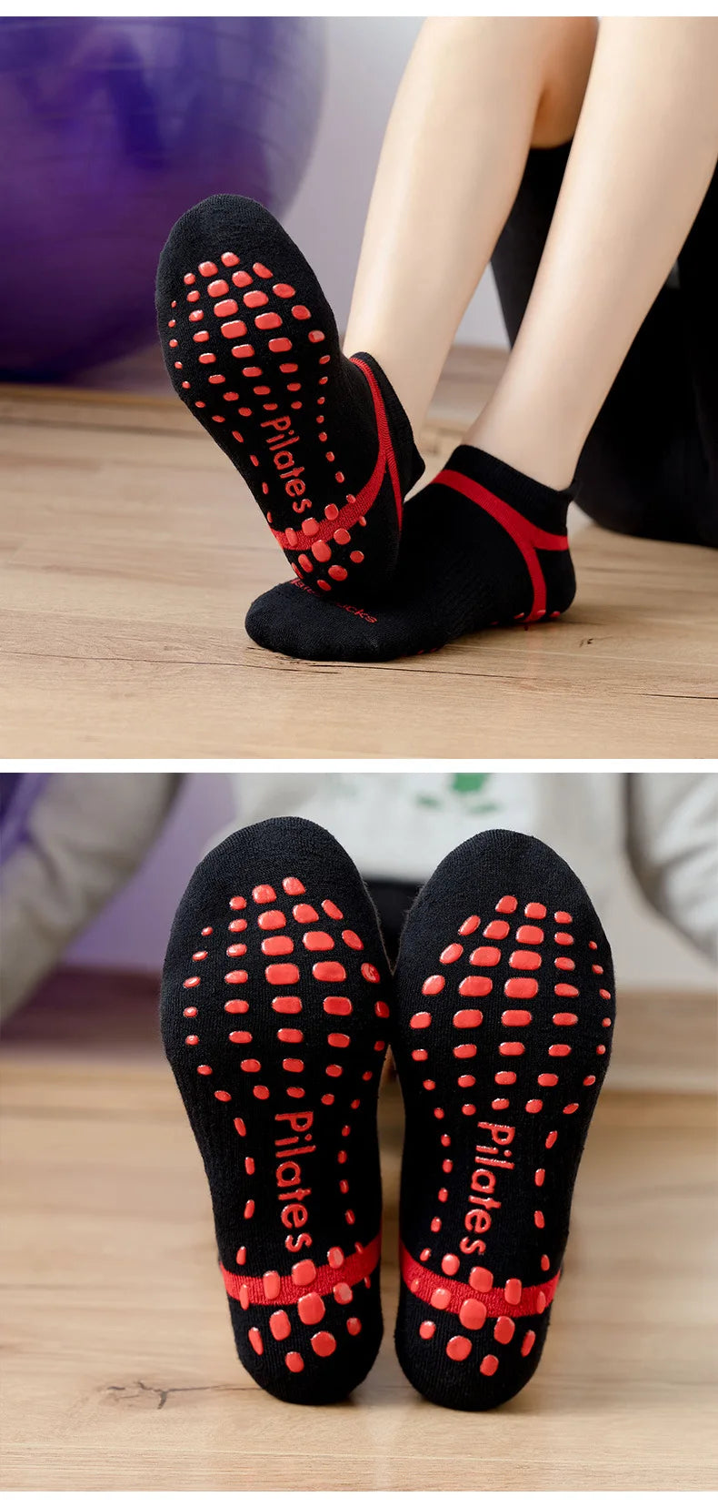 Yoga Socks Men Women Professional Silicone Non-slip Pilates Socks Large Size Indoor Floor Gym Fitness Cotton Dance Sports Socks Beauty World Shop