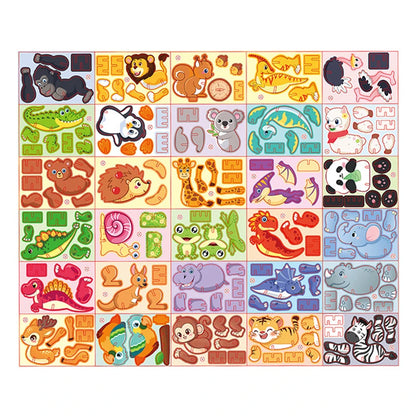 30pcs 3D Jurassic Dinosaur Cute Animals Enlightenment Paper Puzzle Puzzle Puzzle Cartoon Learning Education Puzzle Christmas Toy Beauty World Shop
