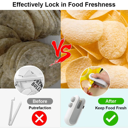 Mini Heat Bag Sealing Machine Package Sealer Bags Plastic Food Sealer Clip Bag Handheld Sealer Food Packaging Heat Sealer Beauty World Shop