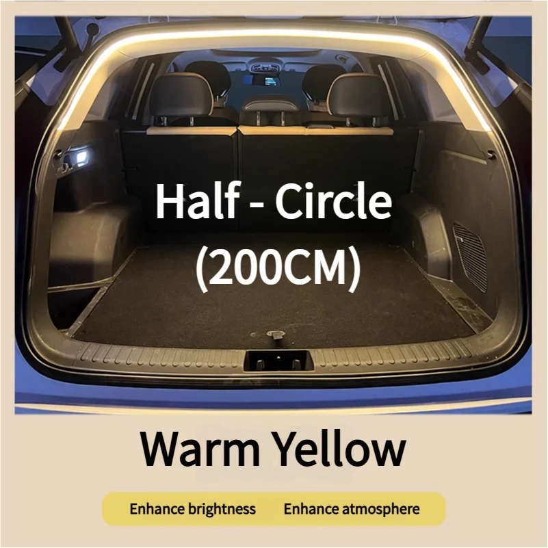 Car Trunk Led Light Strip Waterproof PVC Flexible Ambient Light Strip Automatic On/Off Hidden Installation Universal for Suv/Mpv Beauty World Shop