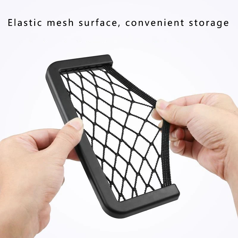 Adhesive Car Storage Bag Nets Auto Seat Organizer Door Side Net Pocket Phone Holder 15-20cm Resilient Car Styling Storage Nets Beauty World Shop