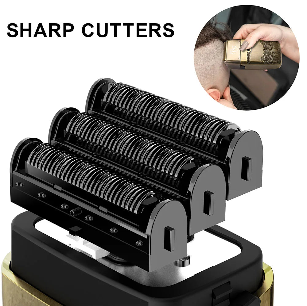 HATTEKER Shaver Professional Electric Razor Shaving Machine Waterproof Beard Trimmer Metal Razor Digital Display Shavers for Men