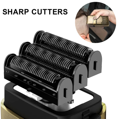HATTEKER Shaver Professional Electric Razor Shaving Machine Waterproof Beard Trimmer Metal Razor Digital Display Shavers for Men