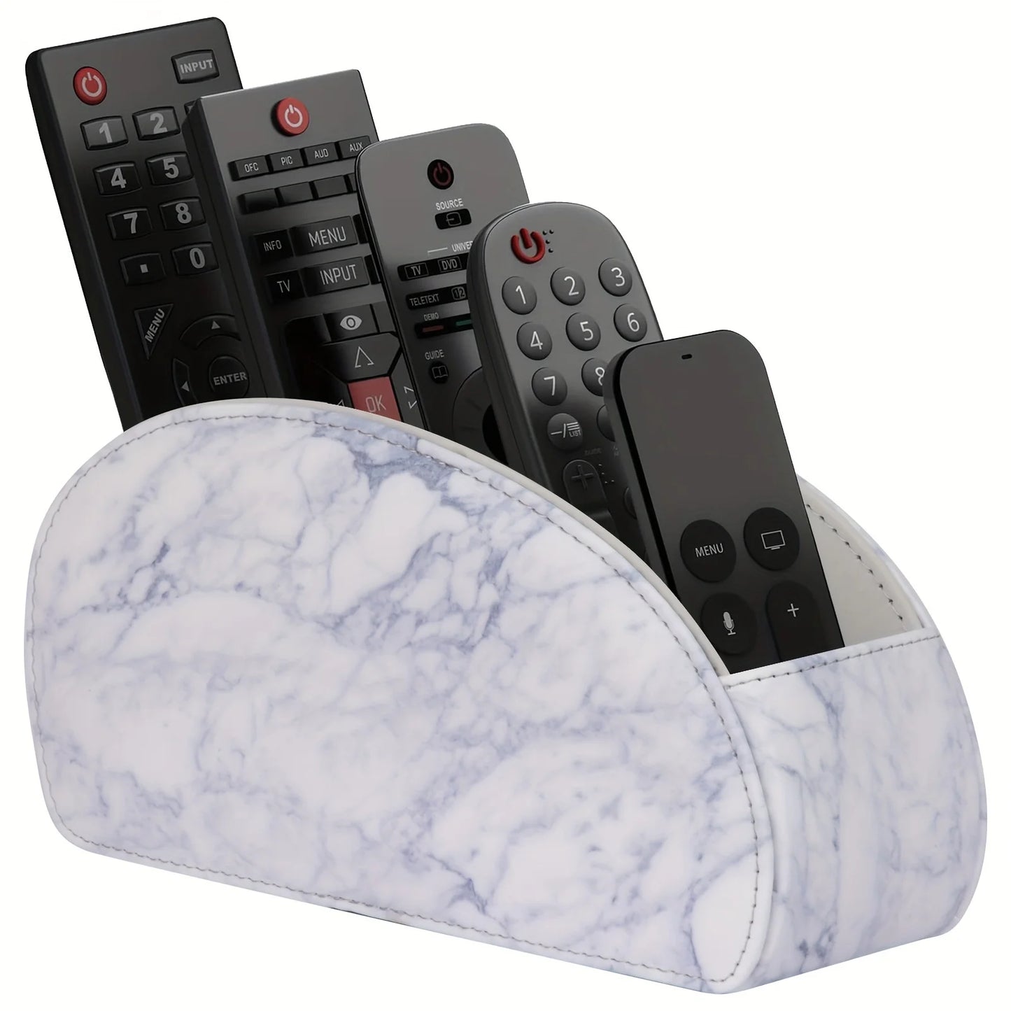 PU Leather Remote Control Holder5Compartments,Multi-Device Organizer for TV/DVD/Blu-Ray,Desk & DrawerStorageBoxHome&OfficeDecor Beauty World Shop