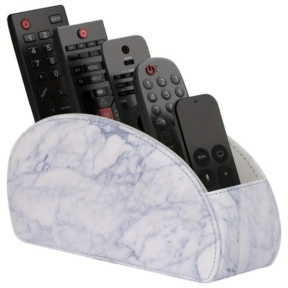 PU Leather Remote Control Holder5Compartments,Multi-Device Organizer for TV/DVD/Blu-Ray,Desk & DrawerStorageBoxHome&OfficeDecor Beauty World Shop